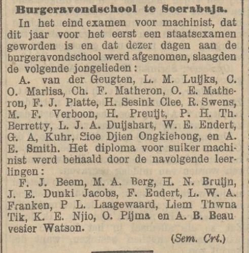 1906-28 april Nieuws van den dag voor Nederlandsch-Indië Machinistdiploma